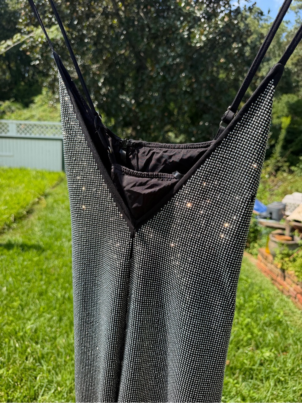 AKIRA Black Rhinestone Jumpsuit